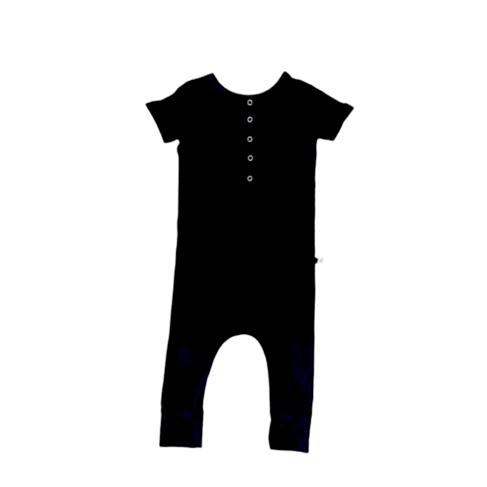 Rags henley romper in black